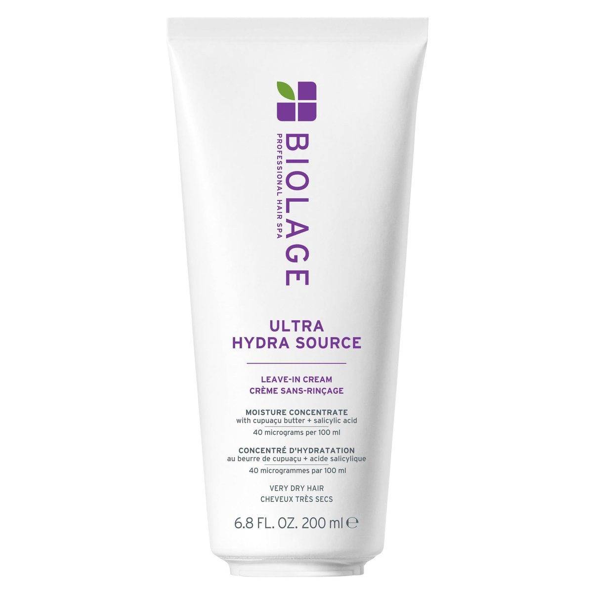 Biolage Ultra Hydra Source Leave-In Cream – Feuchtigkeitsspendende Leave-In Creme für trockenes, dickes Haar mit Cupuaçu-Butter und Salicylsäure