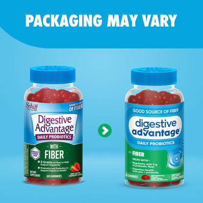 Digestive Advantage Präbiotikum mit Probiotika – Ballaststoff-Gummis für Männer & Frauen, 60 Stück Erdbeergeschmack
