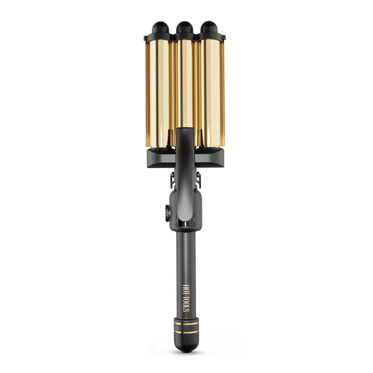 Hot Tools Pro Artist 24K Gold Digital 3-Barrel Haarwellenformer – Langanhaltende definierte Wellen (Jumbo-Größe)