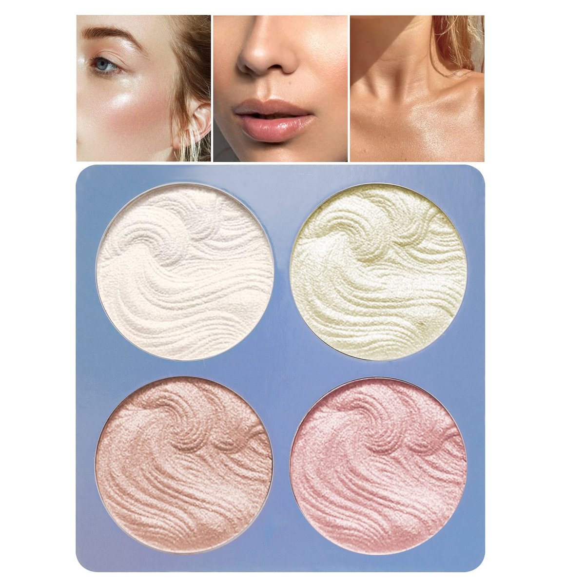Boobeen Highlighter Palette - Puder-Schimmer Highlighter Make-up Gesichts-Illuminator Bronzer Palette - Wasserfest Lang anhaltend