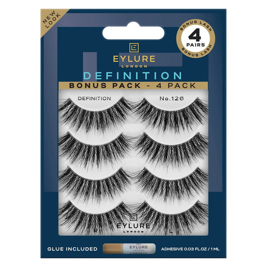 Eylure Dramatic Definition No. 126 Wimpern Multipack – 4 Paar künstliche Wimpern für einen dramatischen Look