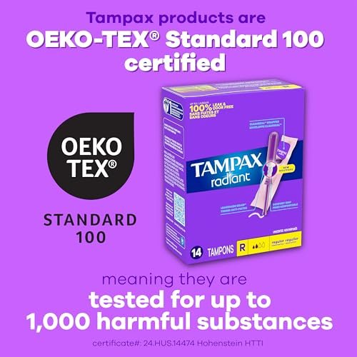 Tampax Radiant Tampons 42 Stück – Regulär, Super, Super Plus (Mischpackung) – Zuverlässiger Schutz für jede Stärke