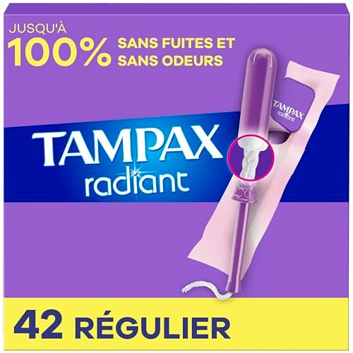 Tampax Radiant Tampons 42 Stück – Regulär, Super, Super Plus (Mischpackung) – Zuverlässiger Schutz für jede Stärke