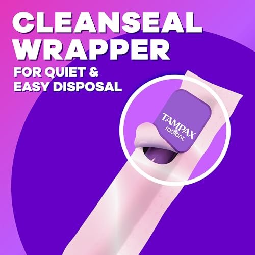 Tampax Radiant Tampons 42 Stück – Regulär, Super, Super Plus (Mischpackung) – Zuverlässiger Schutz für jede Stärke