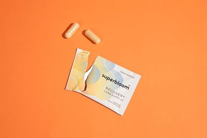 superbloom Recovery Leberunterstützung | Leberentgiftung mit DHM, Kurkuma, Mariendistel | 10 Sachets, 20 Kapseln | Genieße die Nacht, meistere den Morgen