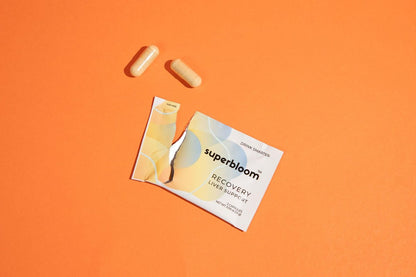 superbloom Recovery Leberunterstützung | Leberentgiftung mit DHM, Kurkuma, Mariendistel | 10 Sachets, 20 Kapseln | Genieße die Nacht, meistere den Morgen