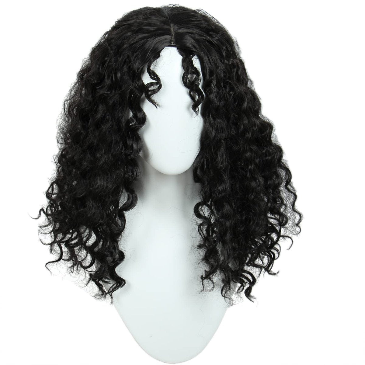 Linfairy Lange Afro-Perücke Schwarz für Damen – Kostüm, Cosplay, Karneval