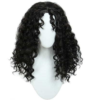Linfairy Lange Afro-Perücke Schwarz für Damen – Kostüm, Cosplay, Karneval