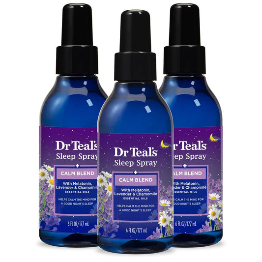 Dr Teal's Calm Blend Spray mit Melatonin, Lavendel & Kamille ätherische Öle, 6 fl oz (3er-Pack)
