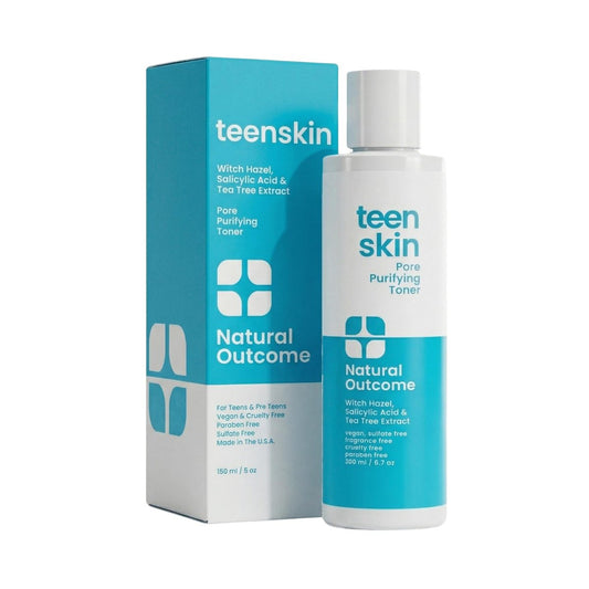 Acne Klärendes Gesichtswasser für Teenager von Natural Outcome – Salicylsäure Gesichtstonikum zur Reinigung von Akne und Verfeinerung der Poren – Duftstofffrei, Alkoholfrei, 200 ml