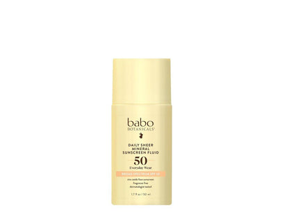 Babo Botanicals Tägliches Sheer Mineral Sonnenschutzfluid SPF50 - Natürliches Zinkoxid - Passionsfruchtöl - Duftfrei - Ultra-leicht - Für das Gesicht - Für alle Altersgruppen