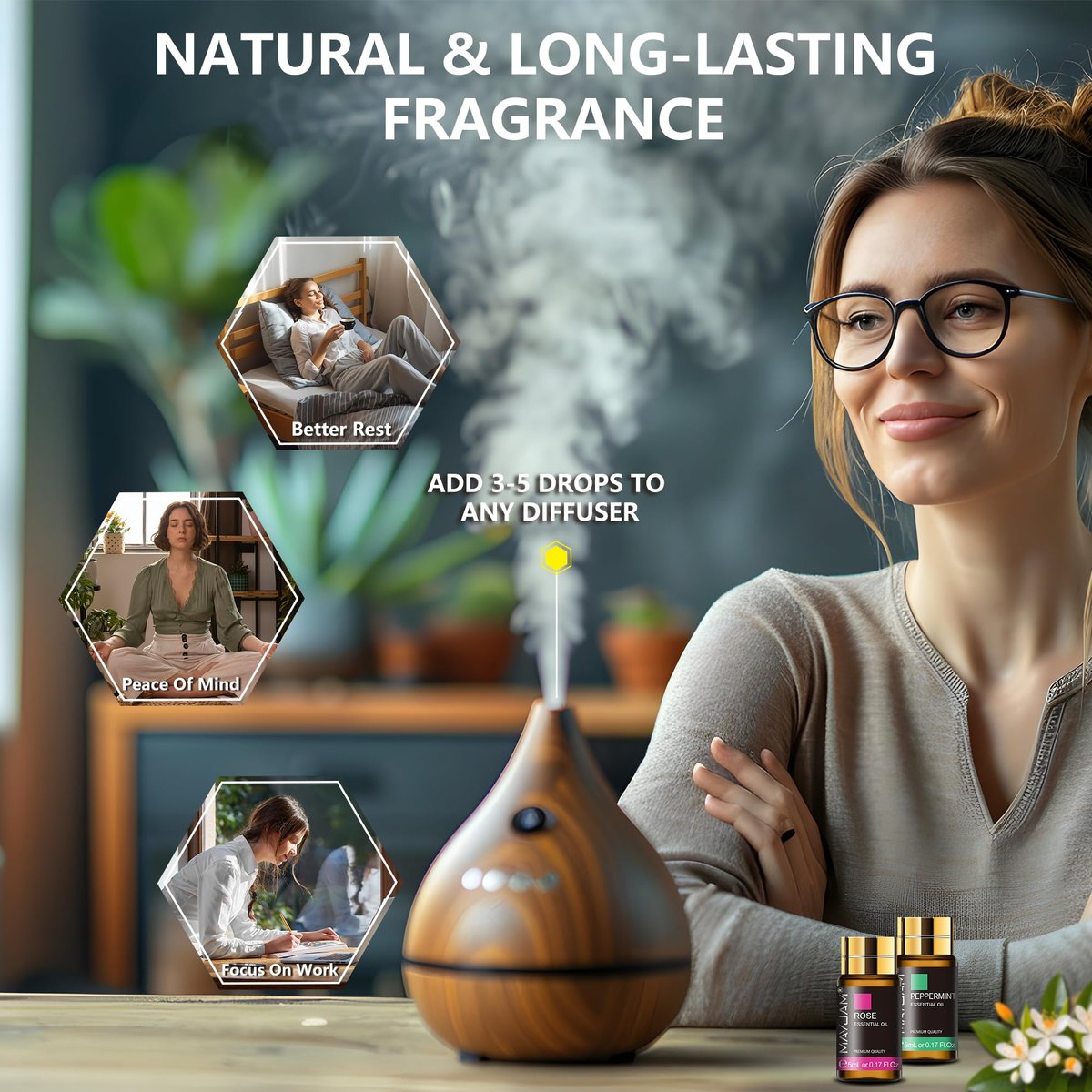 MAYJAM 20-teiliges Teebaum-Ätherisches Öl Geschenkset, reine Duftöle für Diffuser, Luftbefeuchter, Hautpflege, Massage, DIY Kerzen- und Seifenherstellung, Geschenk für Freunde (5 ml)