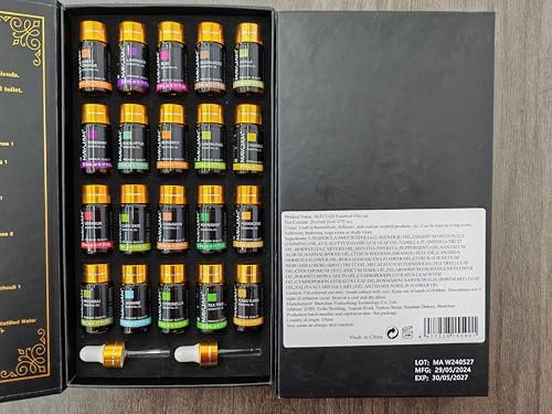 MAYJAM 20-teiliges Teebaum-Ätherisches Öl Geschenkset, reine Duftöle für Diffuser, Luftbefeuchter, Hautpflege, Massage, DIY Kerzen- und Seifenherstellung, Geschenk für Freunde (5 ml)