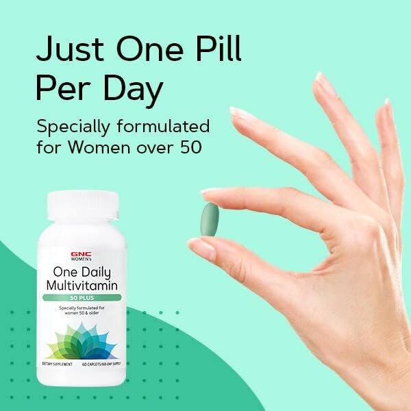 GNC Women's 50 Plus One Daily Multivitamin – Tägliche Unterstützung für Wohlbefinden und gesundes Altern, 60 Kapseln