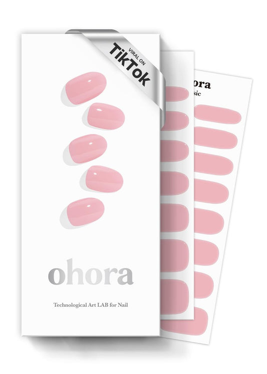 ohora Semi Cured Gel Nail Strips N Cream Pink – 19-teiliges Set für langanhaltende, salonqualitative Nägel