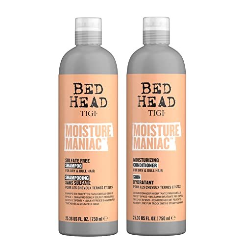 TIGI Bed Head Feuchtigkeitsmanie Sulfatfreies Shampoo und Conditioner Set für trockenes Haar mit Arganöl, 2 x 750 ml