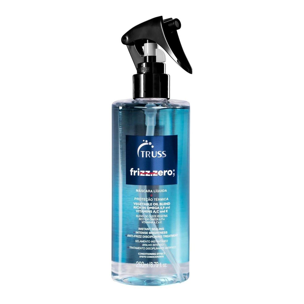 TRUSS Frizz Zero Liquid Haarmaske - Anti-Frizz Haarspray - Entwirrt & Glättet geschädigte Strähnen - für intensiven Glanz & Versiegelung der Schuppenschicht (260 ml)
