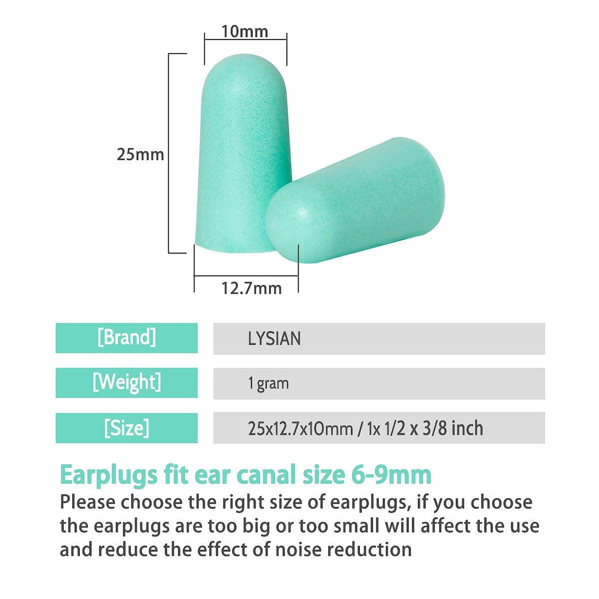 LYSIAN Ultraweiche Schaumstoff-Ohrstöpsel für Schlaf - 38 dB Geräuschunterdrückung, perfekt für Reisen, Studium und ruhige Erholung - 60 Paar im Vorratspack (Wasserblau)
