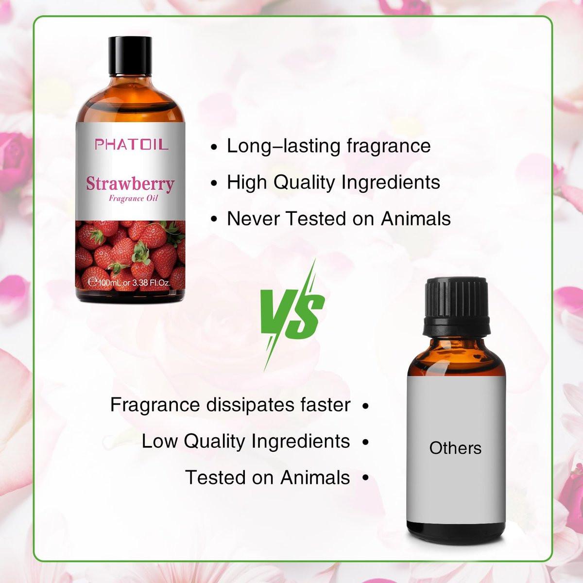 PHATOIL Erdbeer-Duftöl 100ml – Aromatherapie-Öl für Diffuser, DIY Kerzen- und Seifenherstellung