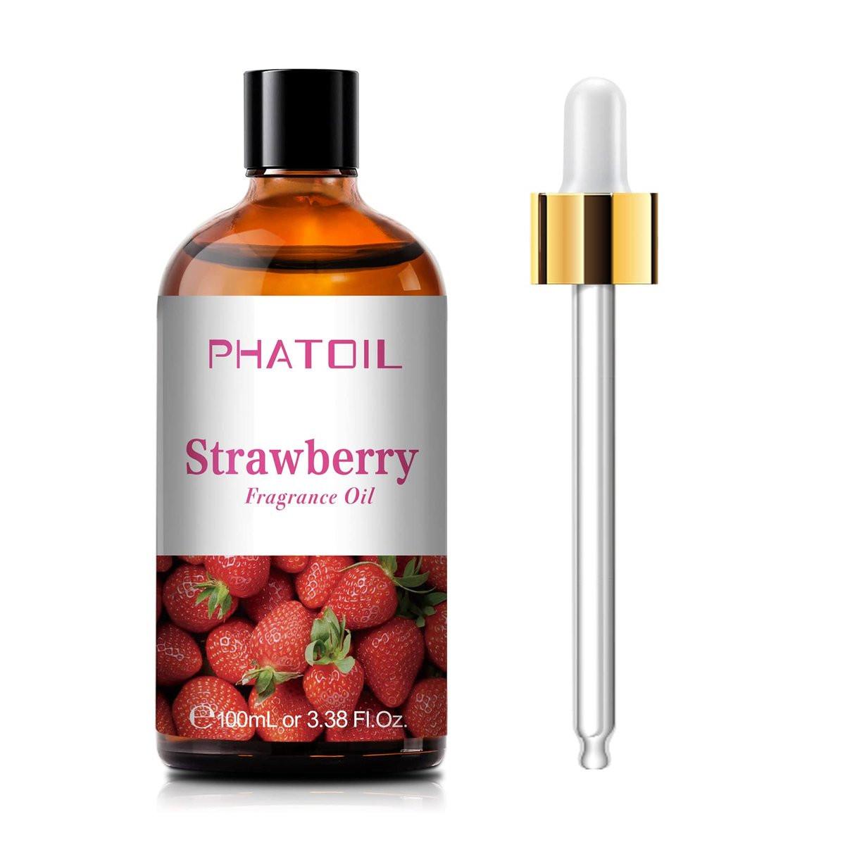 PHATOIL Erdbeer-Duftöl 100ml – Aromatherapie-Öl für Diffuser, DIY Kerzen- und Seifenherstellung