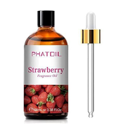 PHATOIL Erdbeer-Duftöl 100ml – Aromatherapie-Öl für Diffuser, DIY Kerzen- und Seifenherstellung