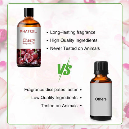 PHATOIL Kirsch Duftöl 100 ml – Aromatherapie Öl für Diffuser, Yoga, Hautpflege, DIY Kerzen & Seifen