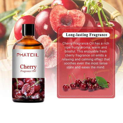 PHATOIL Kirsch Duftöl 100 ml – Aromatherapie Öl für Diffuser, Yoga, Hautpflege, DIY Kerzen & Seifen