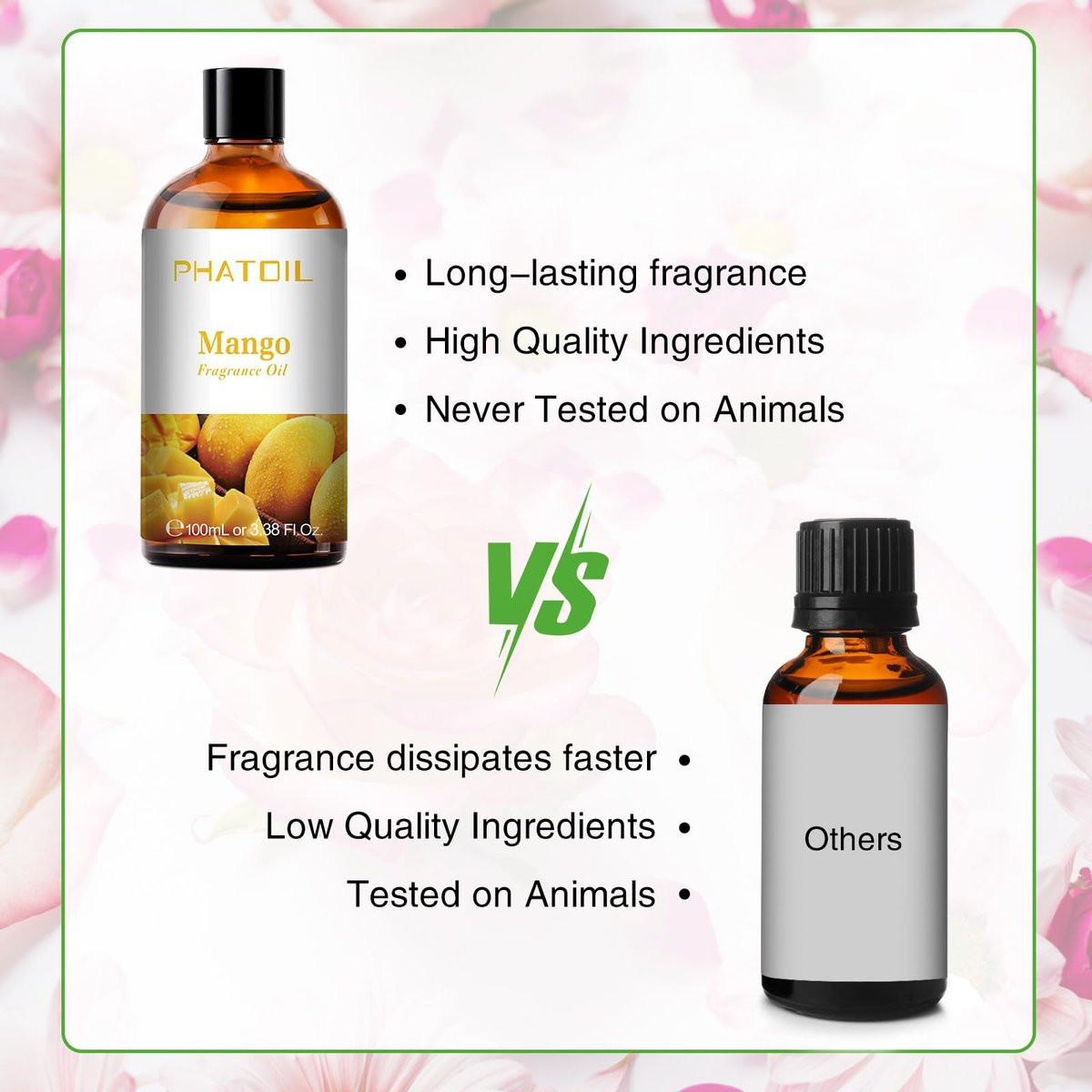 PHATOIL Mango Duftöl 100 ml – Aromatherapie Öl für Diffuser, DIY Kerzen & Seifenherstellung