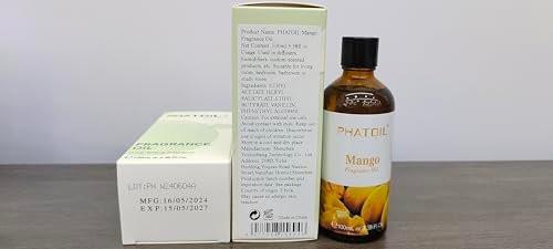PHATOIL Mango Duftöl 100 ml – Aromatherapie Öl für Diffuser, DIY Kerzen & Seifenherstellung