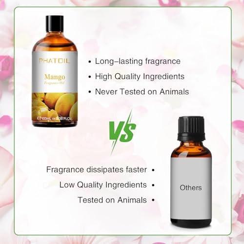 PHATOIL Mango Duftöl 100 ml – Aromatherapie Öl für Diffuser, DIY Kerzen & Seifenherstellung