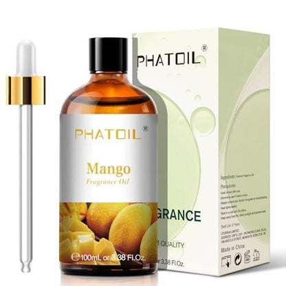 PHATOIL Mango Duftöl 100 ml – Aromatherapie Öl für Diffuser, DIY Kerzen & Seifenherstellung