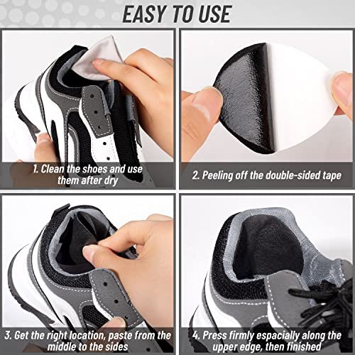 8 Paar Schuhpatches für Löcher, selbstklebende Schuhfersenreparatur, Lochreparatur für Turnschuhe, Lederschuhe, High Heels (Schwarz)