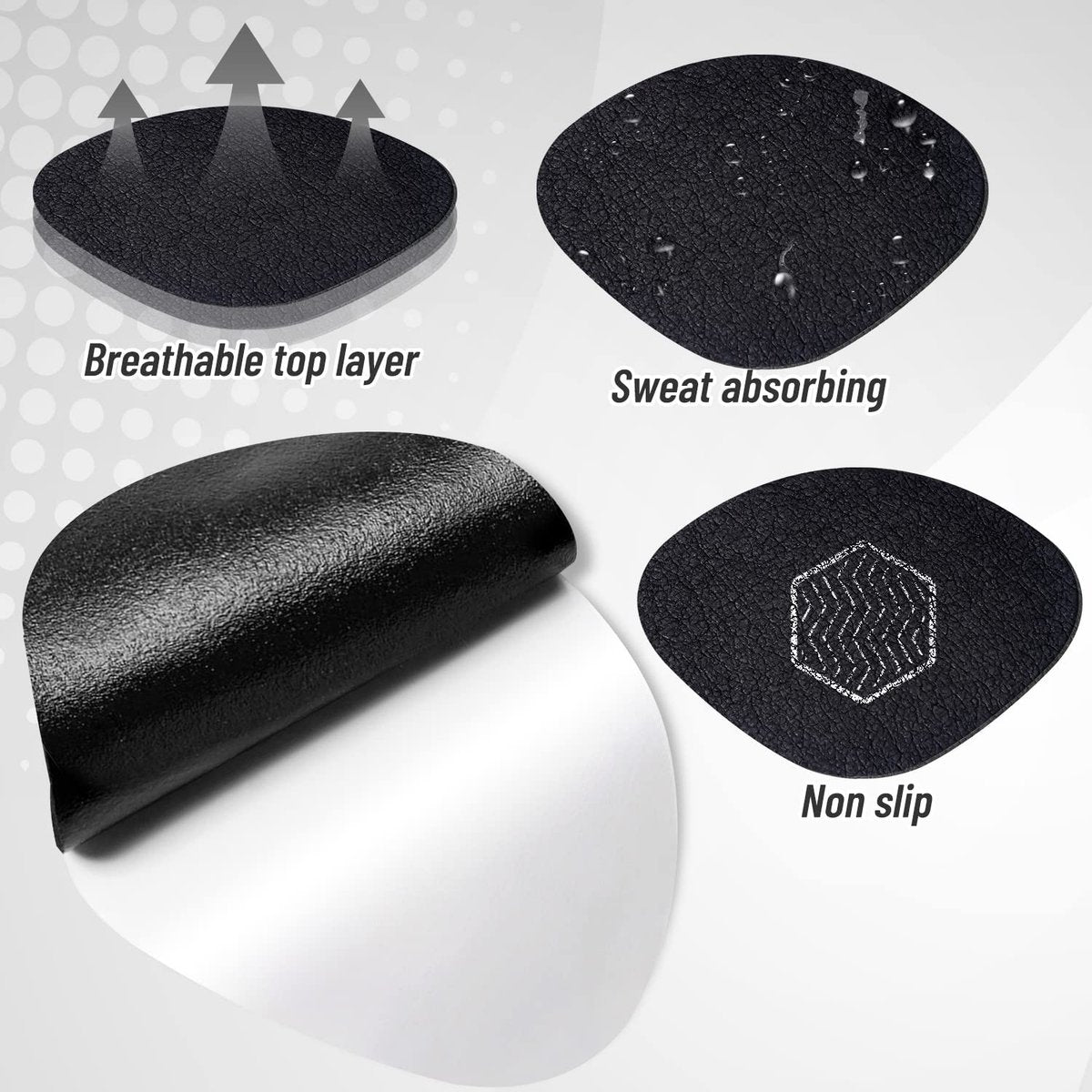 8 Paar Schuhpatches für Löcher, selbstklebende Schuhfersenreparatur, Lochreparatur für Turnschuhe, Lederschuhe, High Heels (Schwarz)