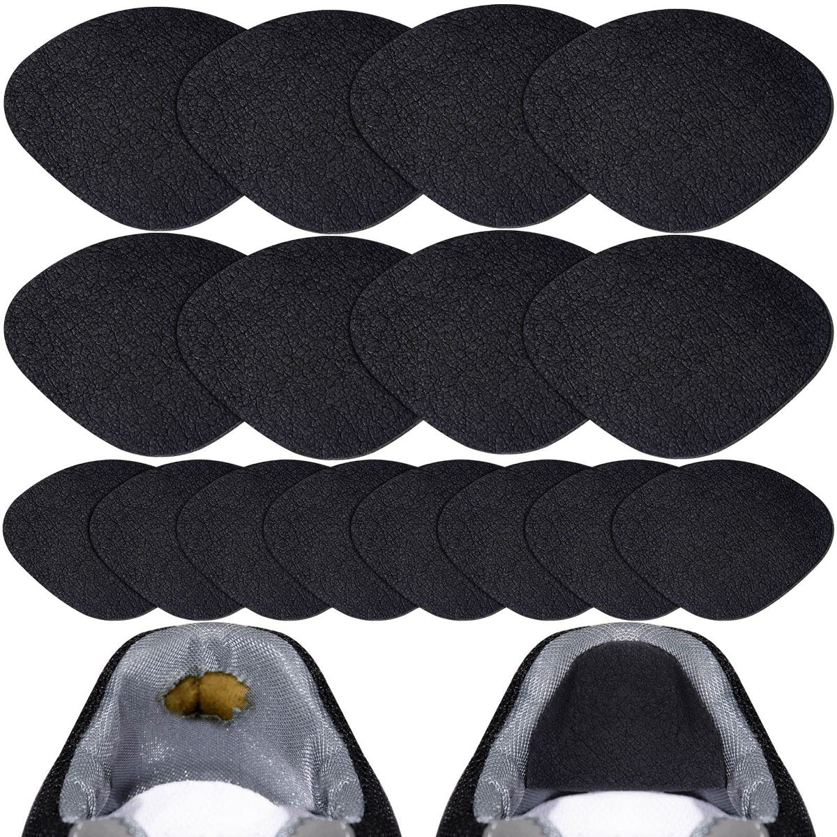8 Paar Schuhpatches für Löcher, selbstklebende Schuhfersenreparatur, Lochreparatur für Turnschuhe, Lederschuhe, High Heels (Schwarz)