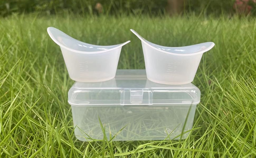 2er-Pack Augenwaschbecher aus Silikon – Sanfte Augenbadbecher zur Spülung mit Aufbewahrungsbehälter