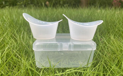 2er-Pack Augenwaschbecher aus Silikon – Sanfte Augenbadbecher zur Spülung mit Aufbewahrungsbehälter