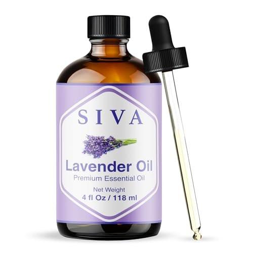 Siva Lavendel Ätherisches Öl - 118 ml – 100% natürliches Lavendelöl - für Diffuser, Gesicht, Hautpflege, Aromatherapie, Haarpflege, Kopfhaut und Körpermassage - mit Pipette