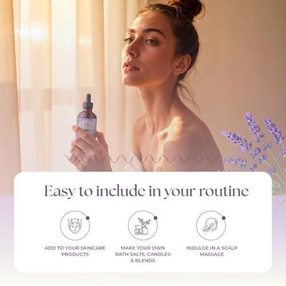 Siva Lavendel Ätherisches Öl - 118 ml – 100% natürliches Lavendelöl - für Diffuser, Gesicht, Hautpflege, Aromatherapie, Haarpflege, Kopfhaut und Körpermassage - mit Pipette