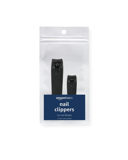 Nagel- und Zehennagelknipser-Set aus legiertem Stahl, schwarz, 2er-Pack