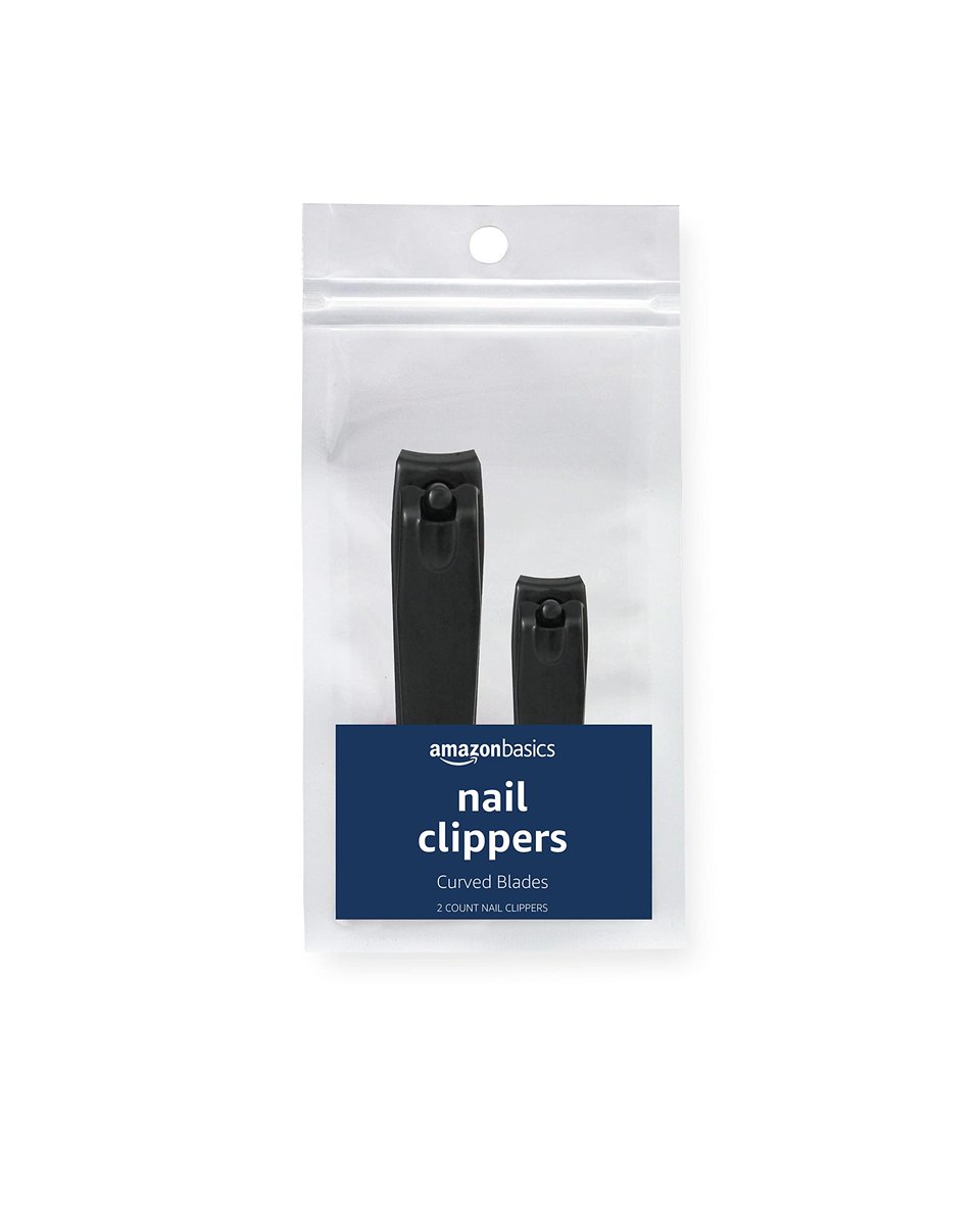 Nagel- und Zehennagelknipser-Set aus legiertem Stahl, schwarz, 2er-Pack