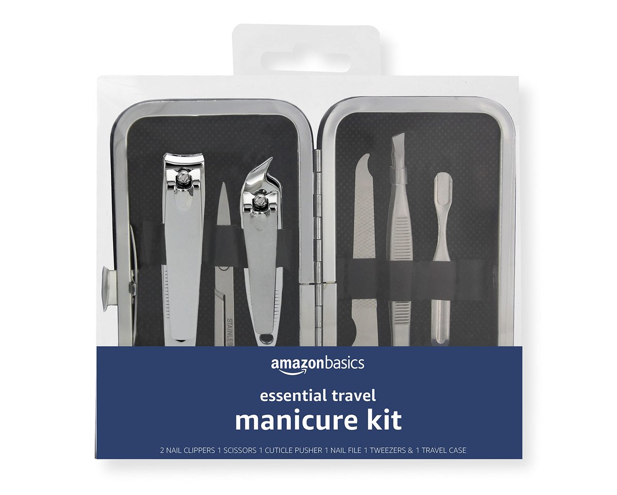 6-teiliges Reise-Maniküre-Set – Nagelpflege-Set mit Nagelknipser, tragbare Nagelpflege-Werkzeuge in Reiseetui