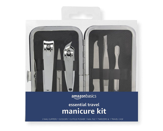6-teiliges Reise-Maniküre-Set – Nagelpflege-Set mit Nagelknipser, tragbare Nagelpflege-Werkzeuge in Reiseetui