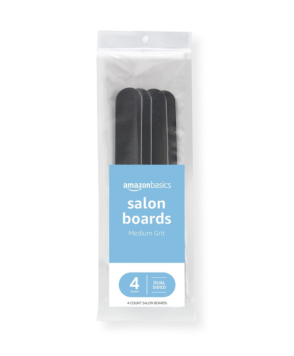 Doppelseitige Nagelfeilen aus Acryl mit Emery-Beschichtung, 4er-Pack – Ideal für natürliche und künstliche Nägel, Schwarz