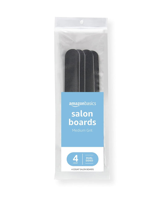 Doppelseitige Nagelfeilen aus Acryl mit Emery-Beschichtung, 4er-Pack – Ideal für natürliche und künstliche Nägel, Schwarz