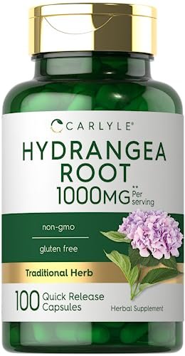 Carlyle Hydrangea-Wurzel Kapseln | 100 Stück | Nicht-GVO, Glutenfrei, Nahrungsergänzungsmittel
