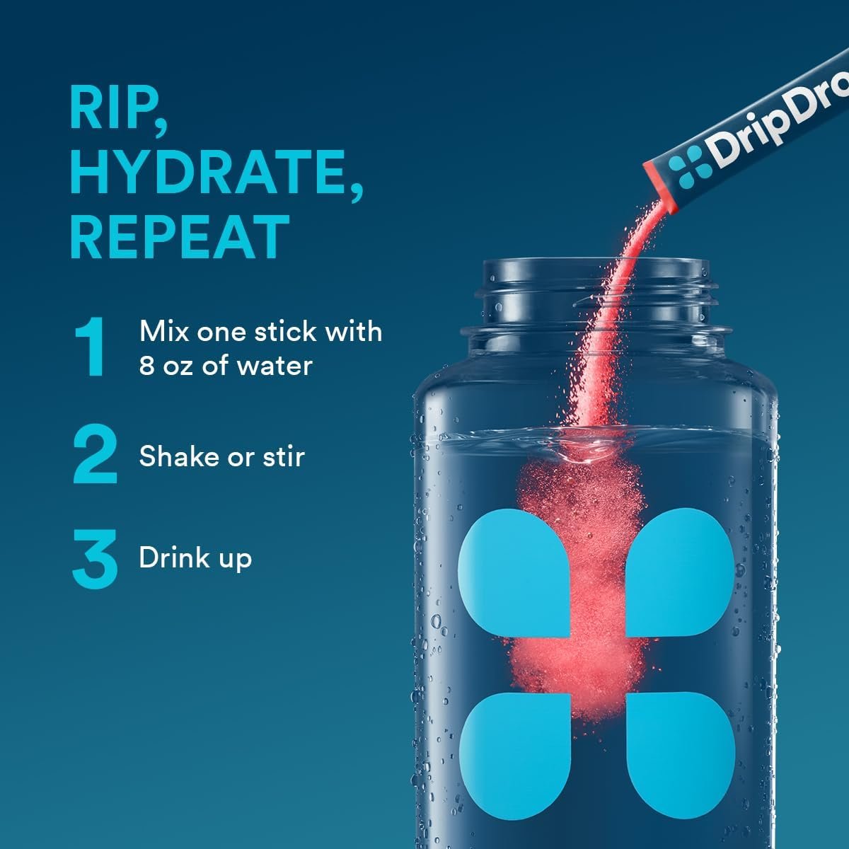 DripDrop Hydration Packets – Saftiger Sortenvielfalt – Elektrolyt-Pulver-Mix für Einzelportionen – Traube, Fruchtpunsch, Erdbeer-Limonade, Kirsche – Nicht-GMO, Glutenfrei, Vegan – 16 Sticks