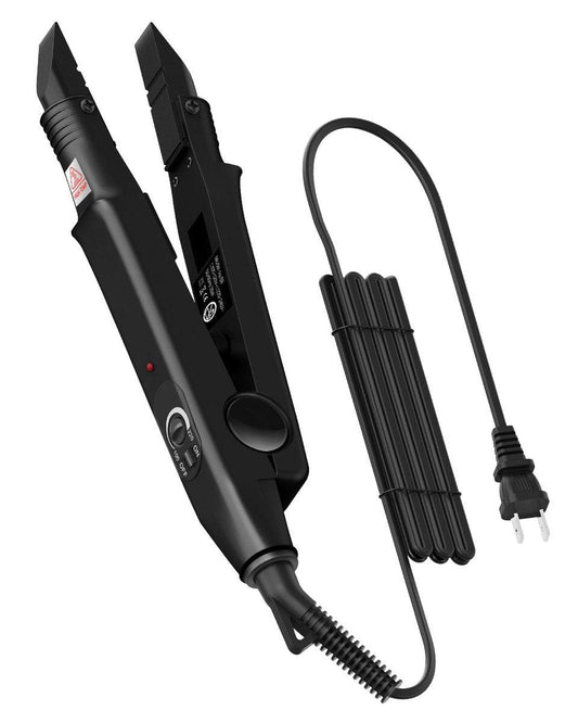 TopWigy Professionelles Haarverlängerungswerkzeug – Fusion Heat Iron Connector mit einstellbarer Temperatur (Schwarz, B-Spitze)