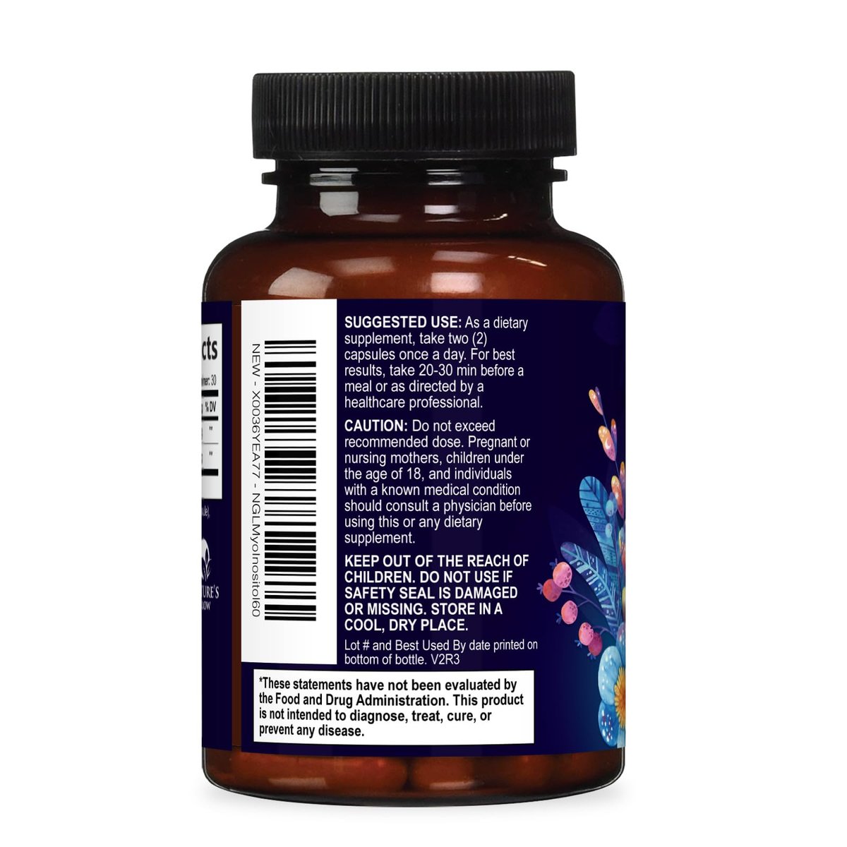 Myo-Inositol & D-Chiro Inositol 1025mg – 40:1 Idealverhältnis für Eierstockunterstützung, veganes Myo & D-Chiro Supplement für natürliches Gleichgewicht und Hormonunterstützung, Vitamin B8, Nicht-GVO – 60 Kapseln