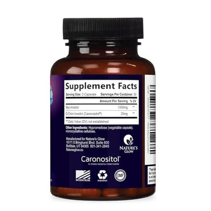 Myo-Inositol & D-Chiro Inositol 1025mg – 40:1 Idealverhältnis für Eierstockunterstützung, veganes Myo & D-Chiro Supplement für natürliches Gleichgewicht und Hormonunterstützung, Vitamin B8, Nicht-GVO – 60 Kapseln