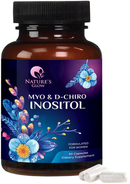 Myo-Inositol & D-Chiro Inositol 1025mg – 40:1 Idealverhältnis für Eierstockunterstützung, veganes Myo & D-Chiro Supplement für natürliches Gleichgewicht und Hormonunterstützung, Vitamin B8, Nicht-GVO – 60 Kapseln
